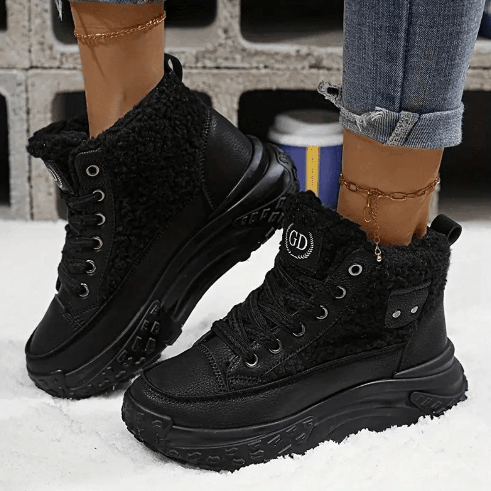 Women's Platform Boots Lace-Up