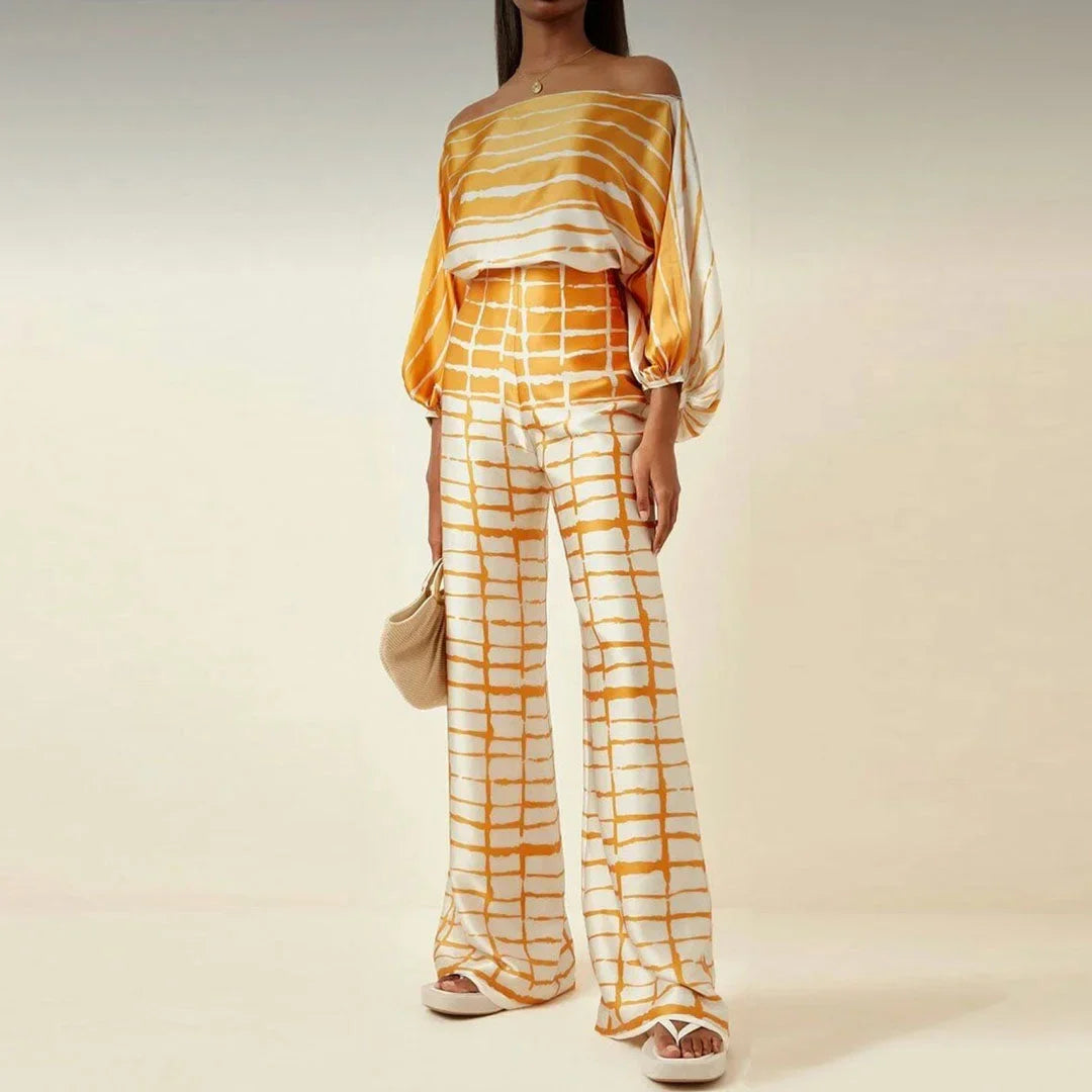 Women's Off-The-Shoulder Jumpsuit Straight Leg Pants