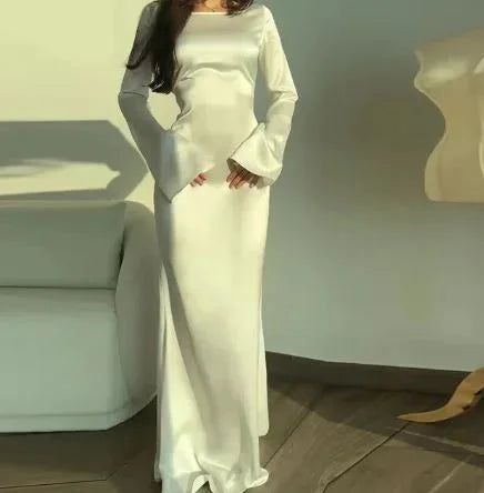 Luxurious Soft Satin Kaftan Dress - VibreMode