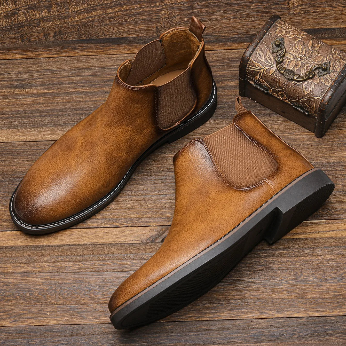 Ethan Men's Chelsea Boots Pull-On - VibreMode