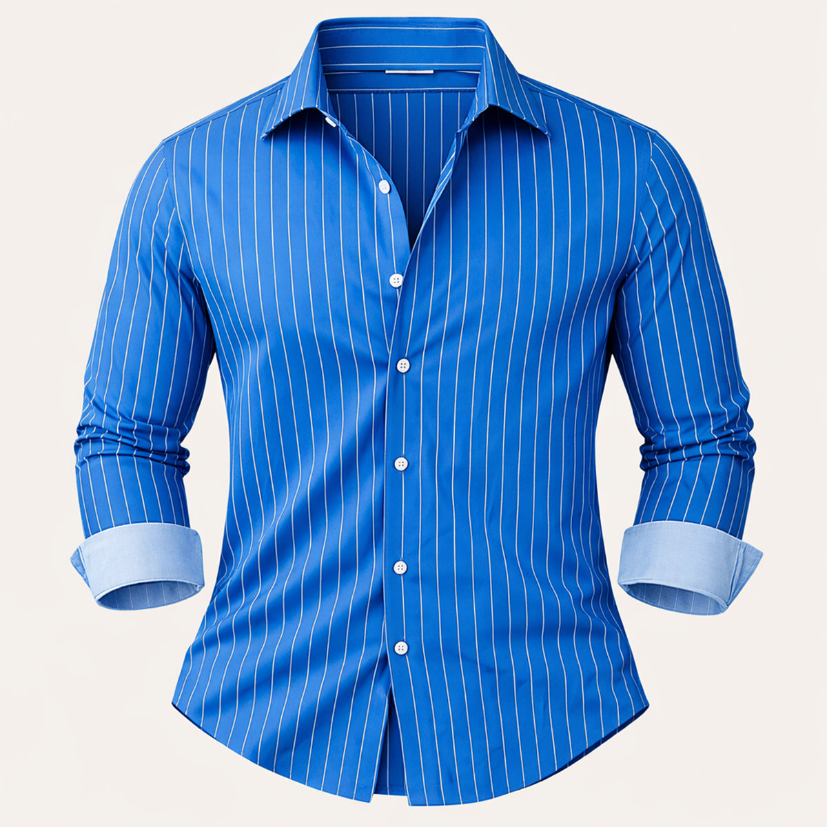 Men's Slim Fit Striped Button Up Shirt