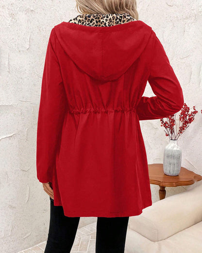 Women's Leopard Print Open Front Coat