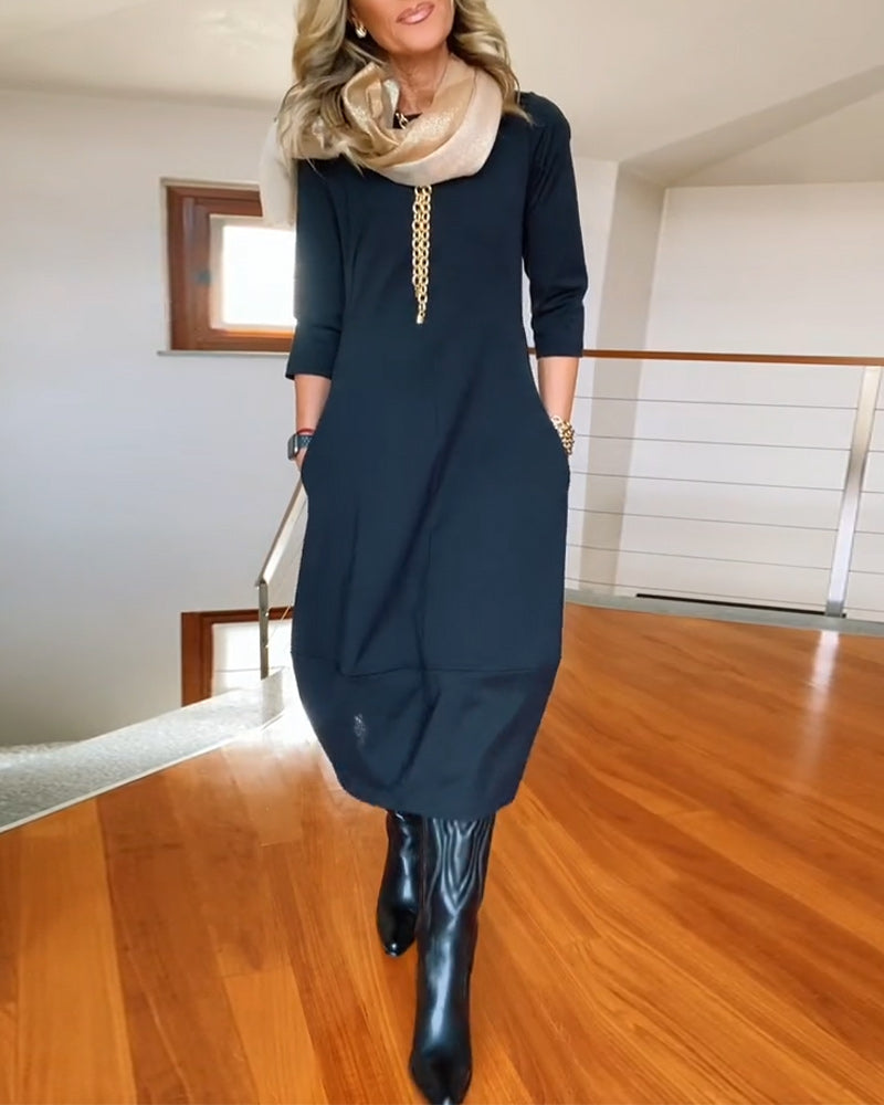 Women's Relaxed Midi Dress - VibreMode
