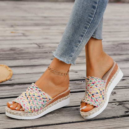 Elegant Women's Braided Heel Sandals