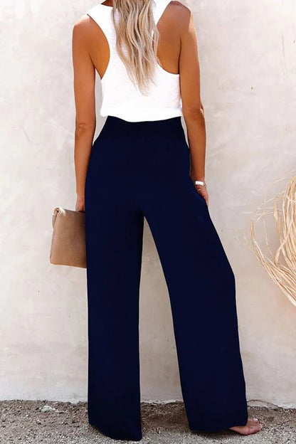 Women's High Waist Elastic Trousers