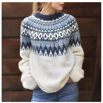 Fair Isle Knitted Sweater Comfortable Fit