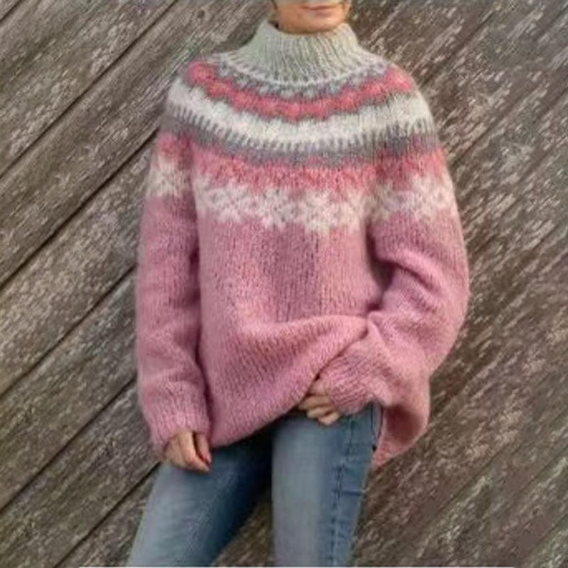 Fair Isle Knitted Sweater Comfortable Fit