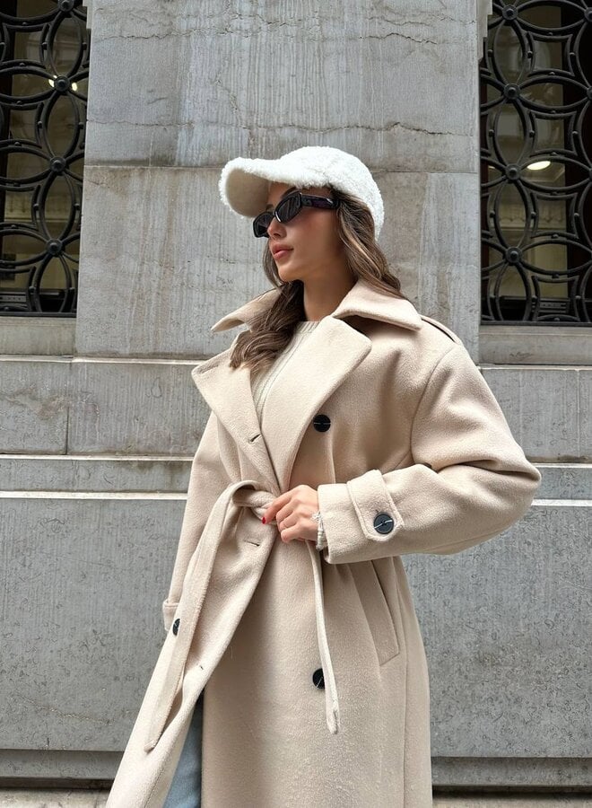 Women's Longline Coat Wide Lapel