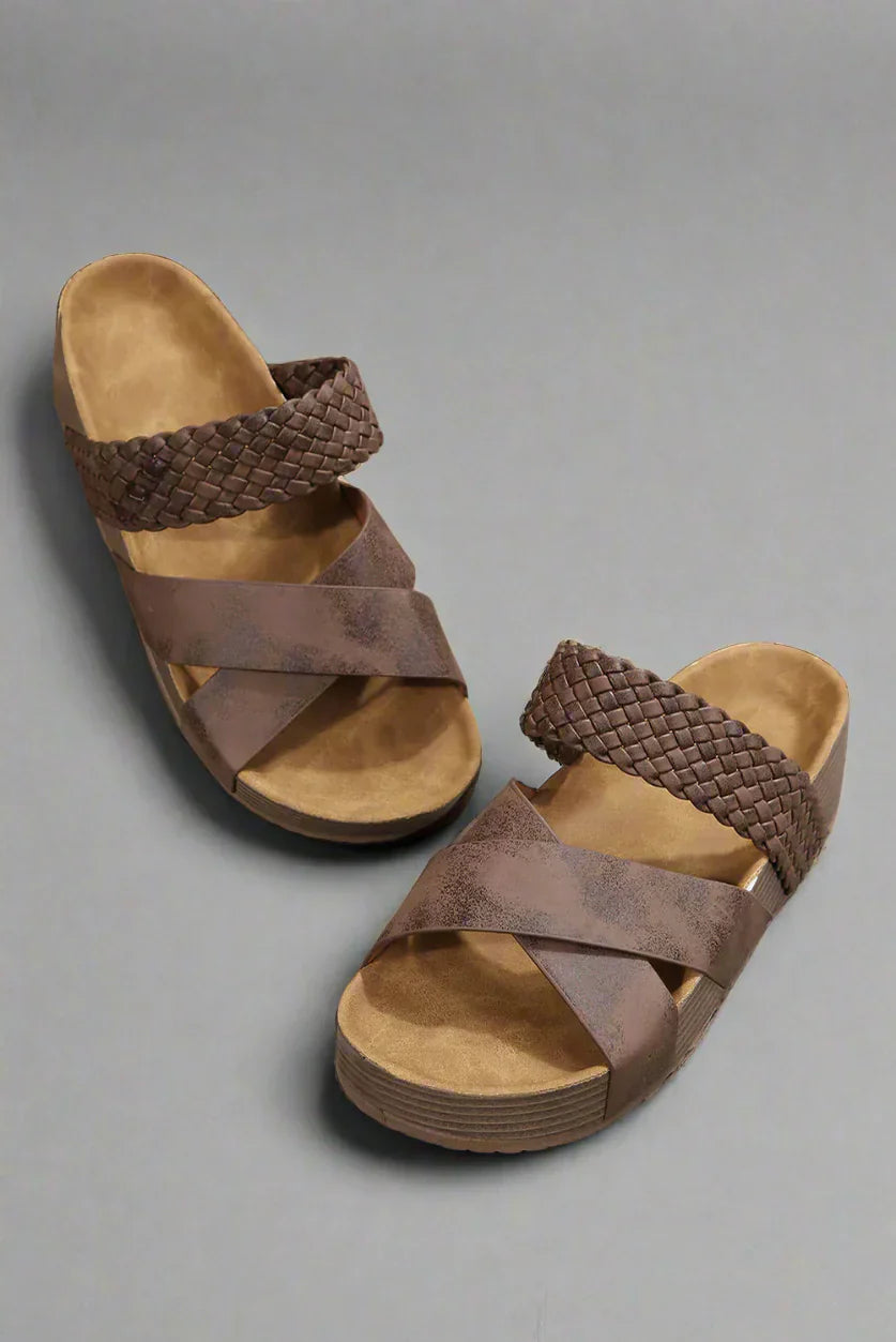 Women's Open-Toe Sandals Cross Strap Design