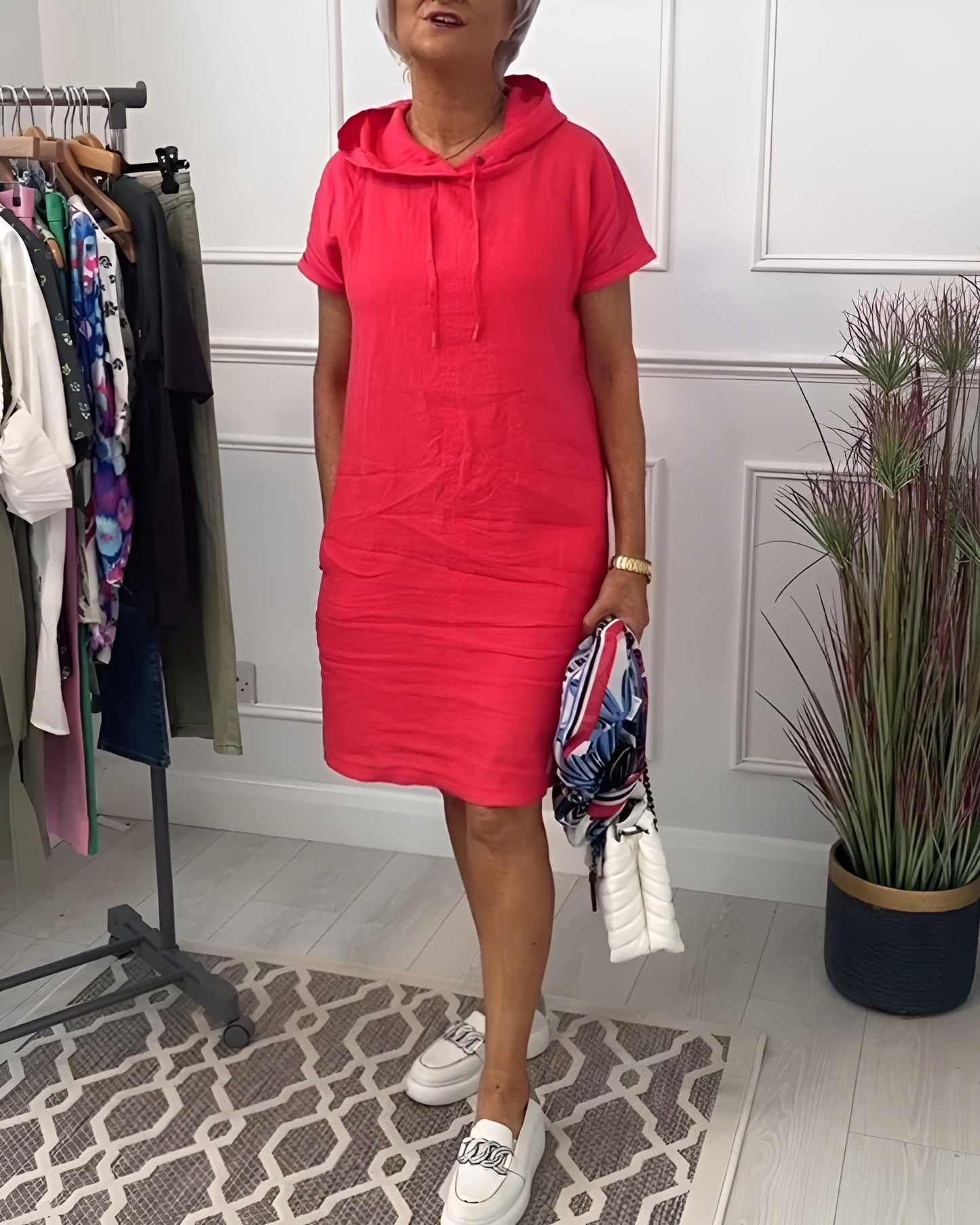 Women's Casual Knee Length Short Sleeve Dress
