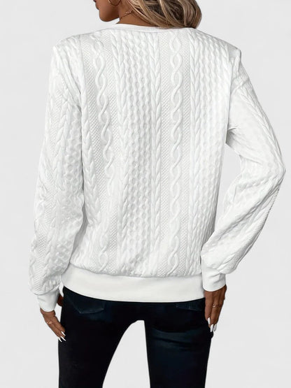 Women's Cable Knit Sweater Zip Front