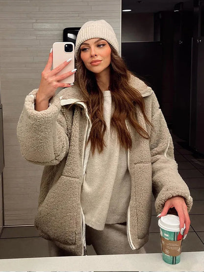 Image of Felicia | Women's Zip-Up Relaxed Fit Coat