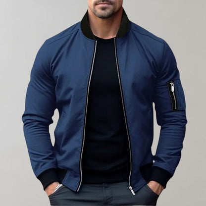 Men's Slim Fit Bomber Jacket Full Zip - VibreMode