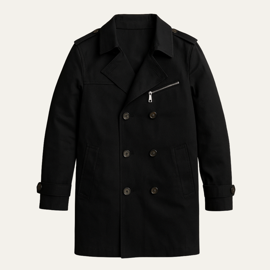 Merrick Men's Double Breasted Trench Coat - VibreMode