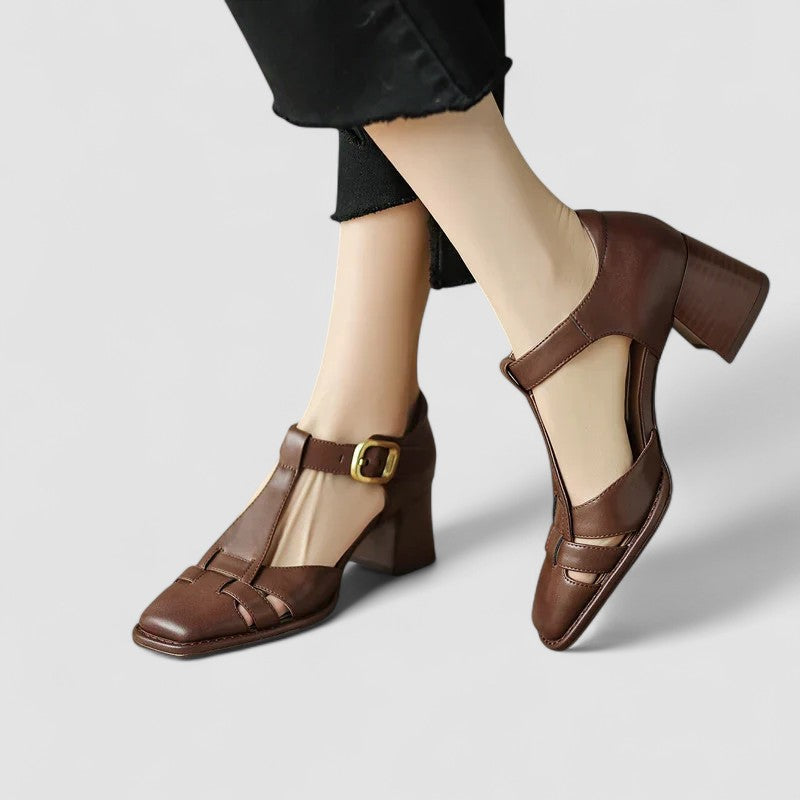 Women's Orthopedic T-Strap High Heels - VibreMode