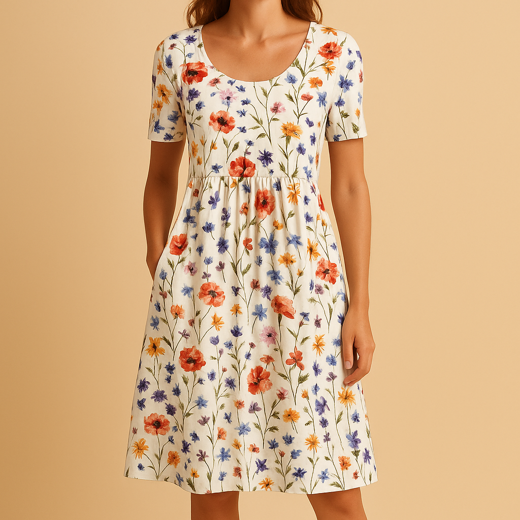 Women’s floral casual dress with a breathable and comfortable fit, perfect for warm days, brunch, and casual outings.