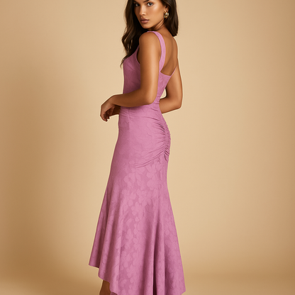 Women’s floral flowy midi dress with a lightweight fit, perfect for brunches, garden parties, and casual summer outings.