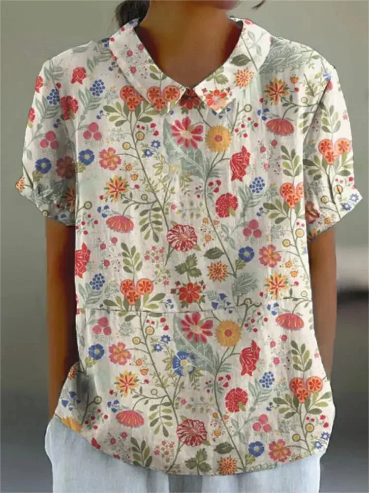 Women's Floral Blouse Vintage Print