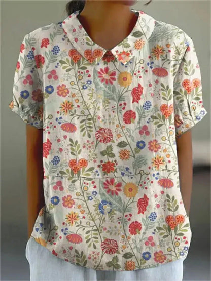 Women's Floral Blouse Vintage Print
