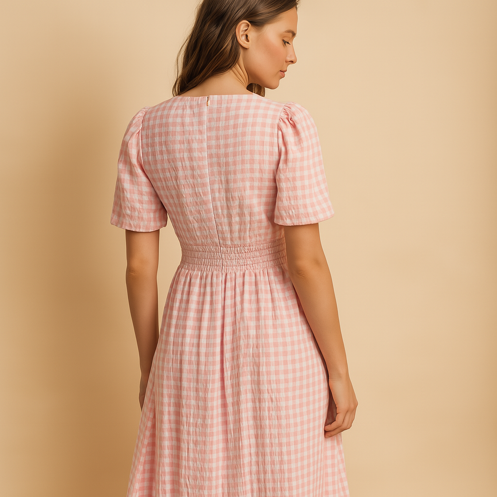 Women’s flowy maxi dress with button closure and long sleeves, perfect for casual outings, workdays, and formal occasions.