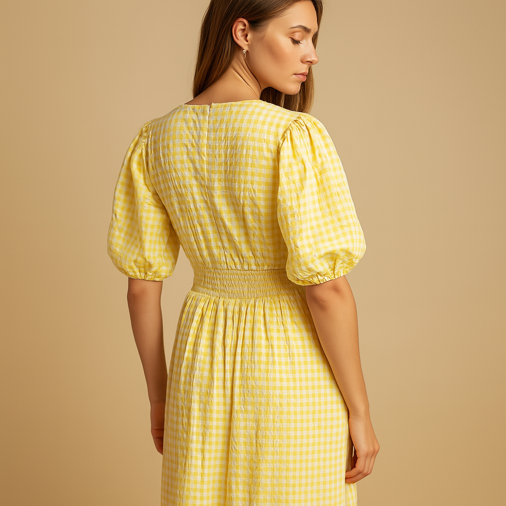 Women’s flowy maxi dress with button closure and long sleeves, perfect for casual outings, workdays, and formal occasions.