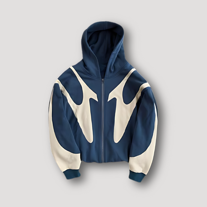Men's Graphic Hoodie Zip-Up Cotton Front Pocket