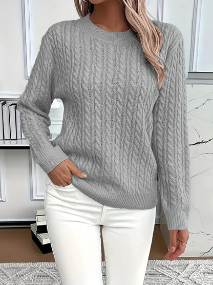 Image of Frances | Women's Long Sleeve Cable Knit Sweater
