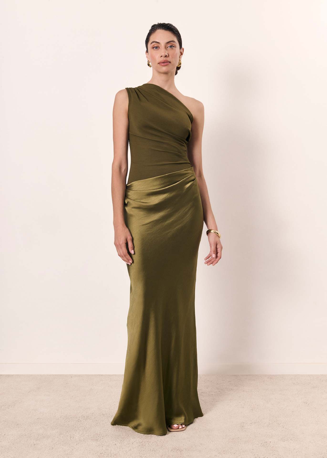 Women's One Shoulder Sleeveless Maxi Dress