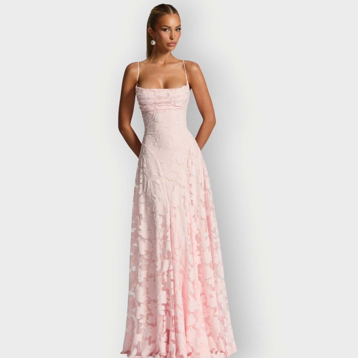 Elegant Strapless Velvet Evening Gown
