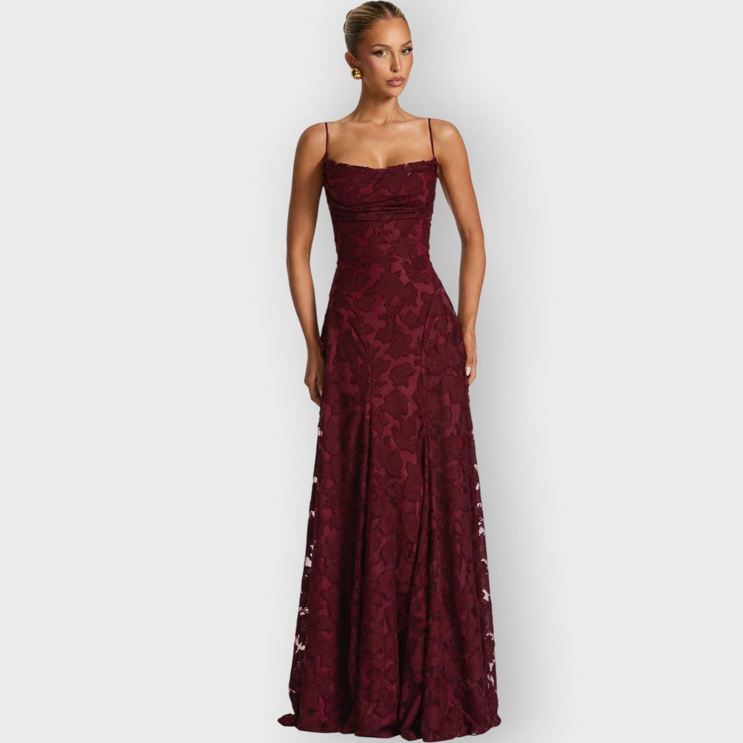 Elegant Strapless Velvet Evening Gown - VibreMode
