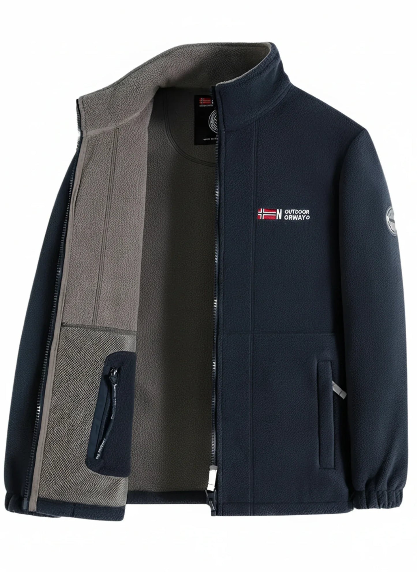 Men's Full Zip Fleece Jacket Outdoor - VibreMode