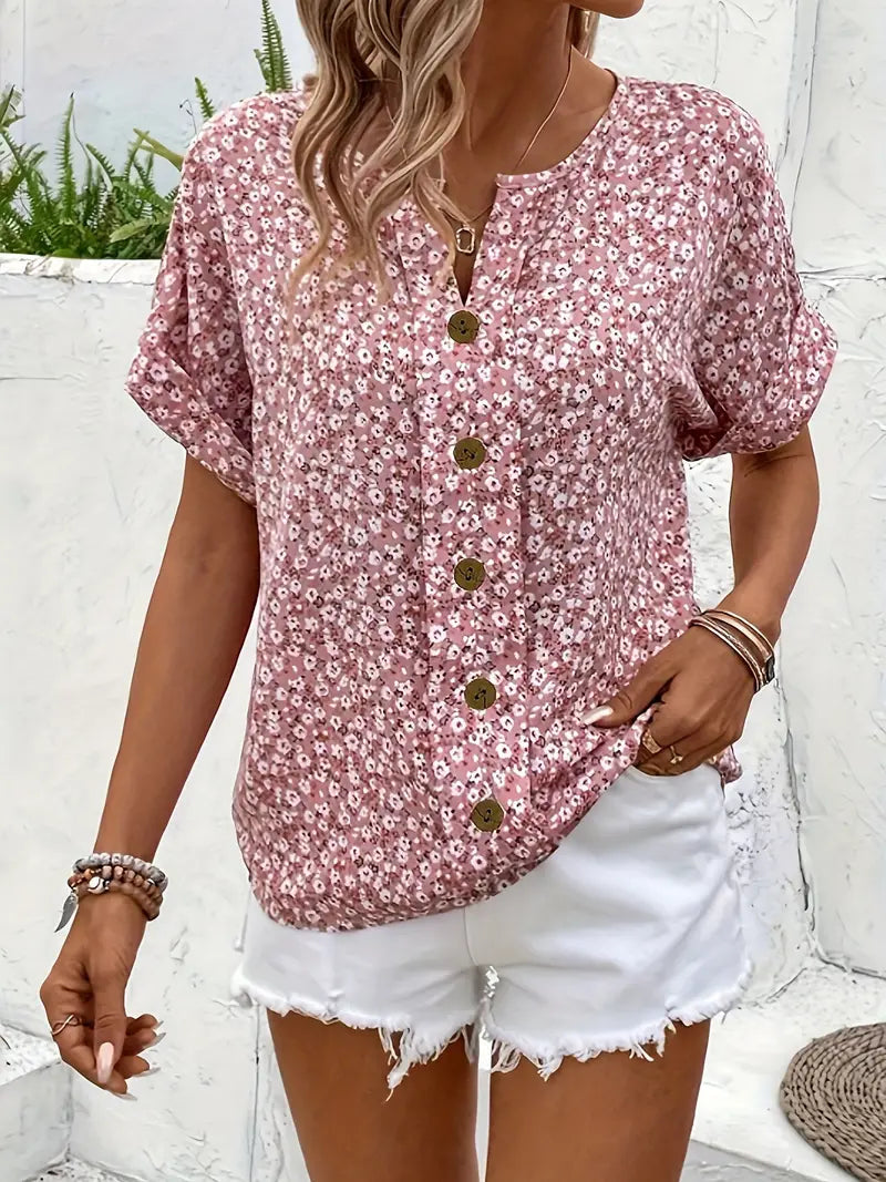 Image of Gail | Women's Button-Down Floral Blouse