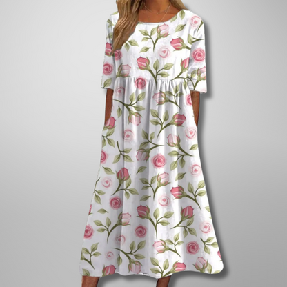 Women's Floral Maxi Dress Empire Waist