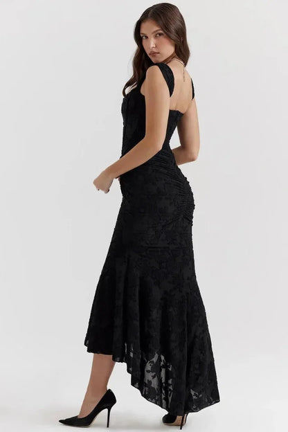Women's Floral Lace Midi Dress Sleeveless