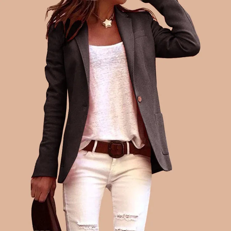 Image of Georgia | Women's Long Sleeve Button Front Blazer