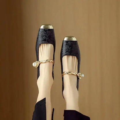 Sparkly Buckle Mary Jane Pumps for Women
