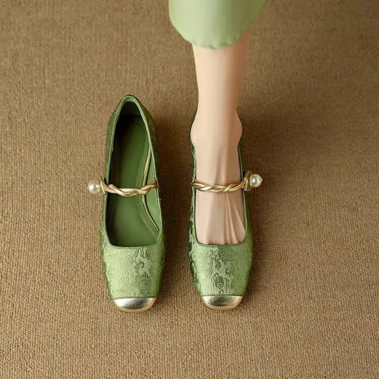 Sparkly Buckle Mary Jane Pumps for Women