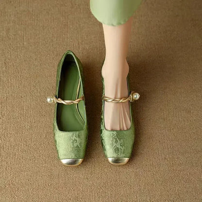 Sparkly Buckle Mary Jane Pumps for Women