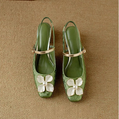 Elegant Low Heel Slingback Shoes