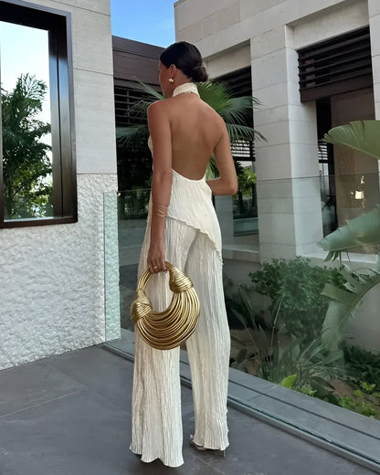 Image of Geraldine | Women's Backless Halter Maxi Dress