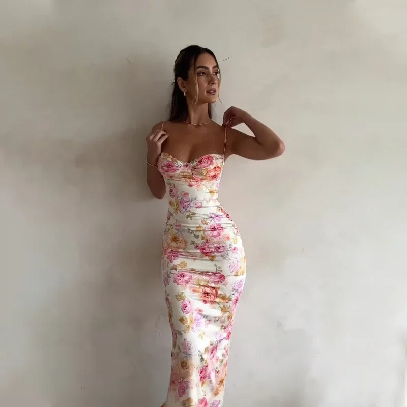 Image of Gina | Women's Floral Bodycon Midi Dress
