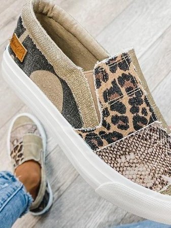 Women's Patchwork Slip-On Loafers