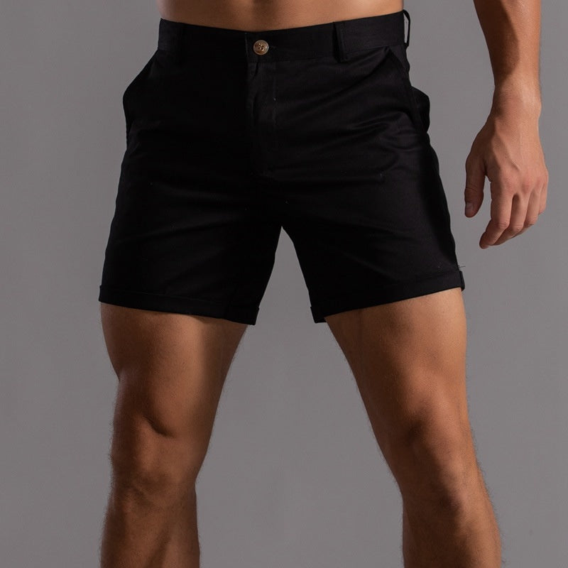 Image of Glen | Men's Rolled Hem Casual Chino Shorts
