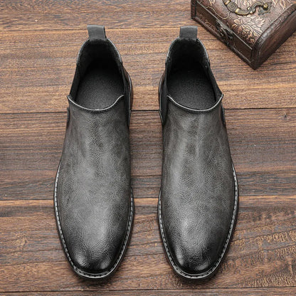 Men's Chelsea Boots Ankle Leather Classic Black