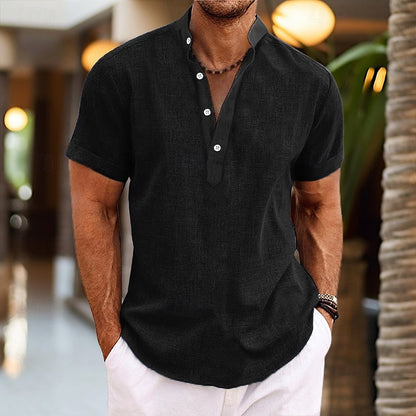 Image of Grayson | Men's Short Sleeve Henley Shirt
