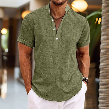 Image of Grayson | Men's Short Sleeve Henley Shirt