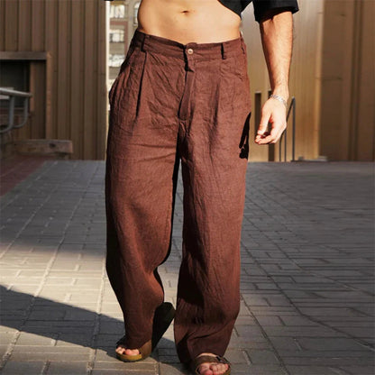 Men's Wide Leg Chino Pants Gray - VibreMode