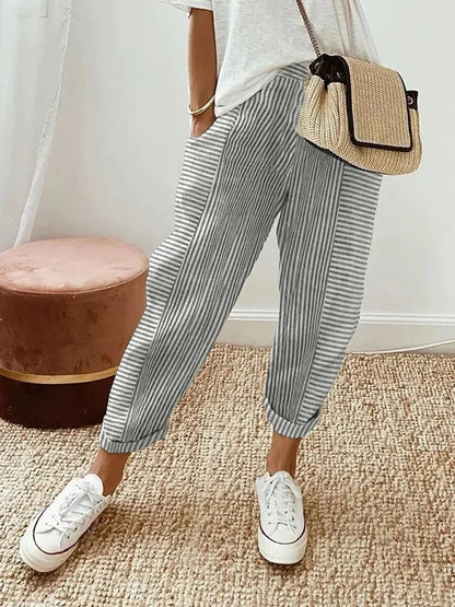 Women's High Waist Ankle Length Trousers