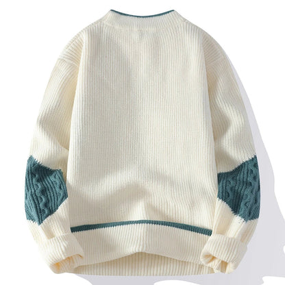 Men's Patchwork Polyester Sweater