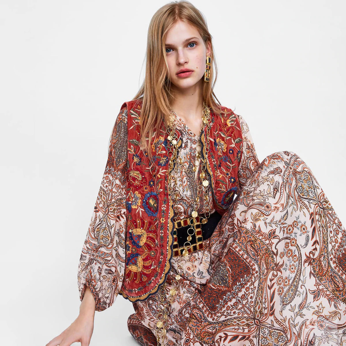Women's Embroidered Vest Boho Style - VibreMode